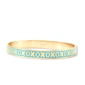 $150 Julie Vos XO Bangle Bracelet  blue / gold
